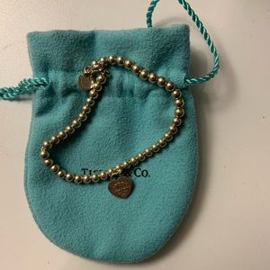 Authentic Tiffany & Co beaded heart bracelet